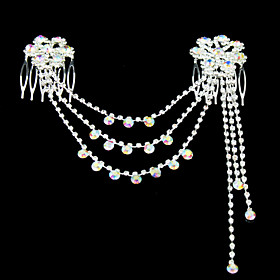 Shining Rhinestone Double Hair Combs