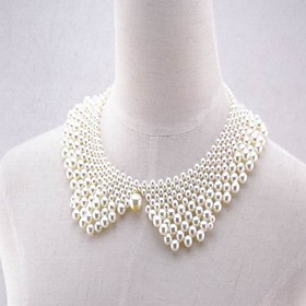 Women's Handmade Layered Pearl Collar Necklace