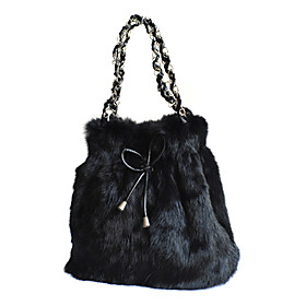 Genuine Rabbit Fur Handbag With Drawstring (More Colors)