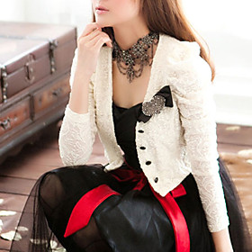 Lace Career Jacket With Bow And Beaded Heart (More Colors) Lace Career Jacket With Bow And Beaded Heart (More Colors)