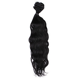 22 Inch 9 Pcs 100% Human Hair Body Wave Clips In Hair Extensions 11 Colors Available