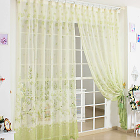 Country Green Print Sheer Curtains (Pair) Country Green Print Sheer Curtains (Pair)