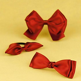 TS Handmade Aegean Bow Hairclip Set (1 Hair Tie 2 Hair Clip)