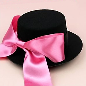 Pink Ribbon Tall Hat Headdress (12x4cm)