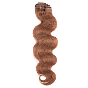 18 Inch 9 Pcs 100% Human Hair Body Wave Clips In Hair Extensions 11 Colors Available