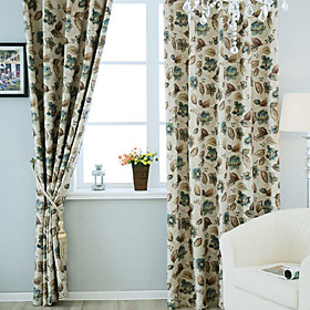 Royal Flowers Print Window Curtains (Pair) Royal Flowers Print Window Curtains (Pair)