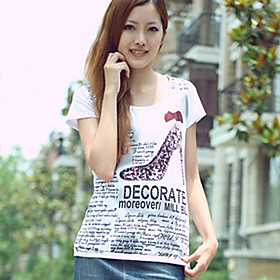 High Heel drucken kurzrmelige T-Shirt