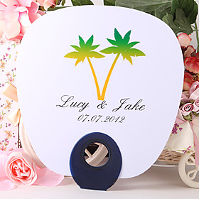 Personalized Fan Wedding Favor Palm Tree