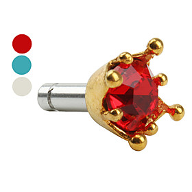 Anti-dust Fashionable Earphone Jack for iPhone and iPad (Crown, Assorted Colors)