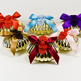 Shell Favor Box With Bow And Chinese Knot (Set of 6) Shell Favor Box With Bow And Chinese Knot (Set of 6)