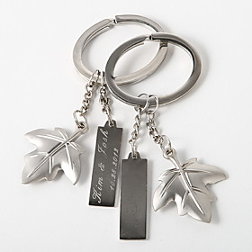 Personalized Maple Leaf Key Chain Wedding Favor (Set of 4)