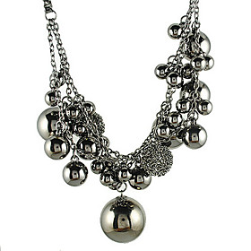 Layered Chains And Metal Balls Necklace