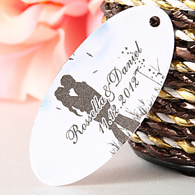 Personalized Oval Favor Tag – Love Garden (Set of 60)