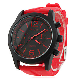 Men's and Women's Silicone Analog Quartz Wrist Watch (Red)