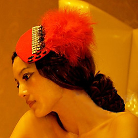 Red Drill Feather Headdress