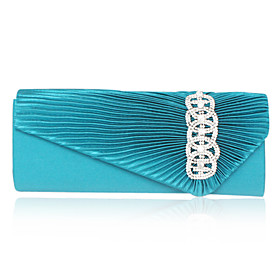 Satin With Crystal/Rhinestone Evening Handbag  (More Colors)