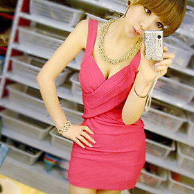 Sexy Cross Deep V-neck Bodycon Dress Sexy Cross Deep V-neck Bodycon Dress