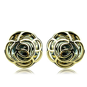 Transparent Rose Big Ear Studs