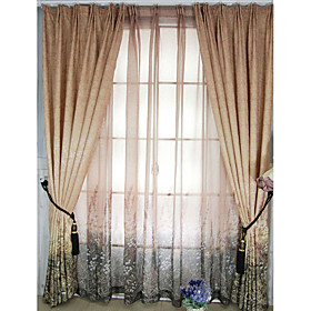 Champagne Flowers Sheer Curtains (Pair) Champagne Flowers Sheer Curtains (Pair)