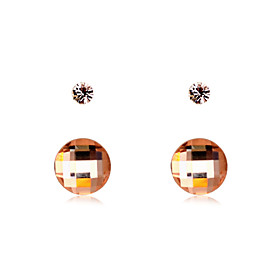 RoundCrystal Ear Studs(2Pcs)
