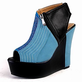 Patent Leather Wedge Heel Sandals / Peep Toe With Split Joint Party / Evening Shoes (More Colors Available)