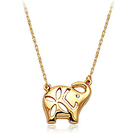 Gold-Plated Elephant Pendant Necklace