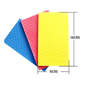 Kitchen Cleaning 16x9cm Wood Fiber Wipe Cloth (3-Pack, Random Color)