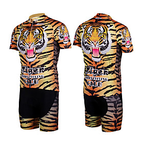 100% Polyester and Quick Dry Mens Cycling Short Suits (Tiger Stripes)