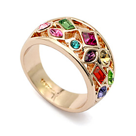 Crystal Decorated Love Oath Hollow Ring