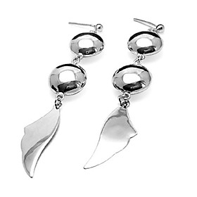 Luxurious Sterling Silver Double Circle Ladies Earring