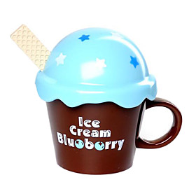 Delicious Ice Cream Design Cup Mug with Cover (Random Color)