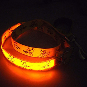 Double Reflective Nylon LED Dog Leash (120cm, Assorted Colors)