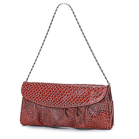 Trendy Ladies' Croco PU Mini Bag With Metal Chains