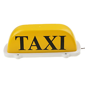 Yellow Roof Top Taxi Light and Sign 12V with Magnetic Base