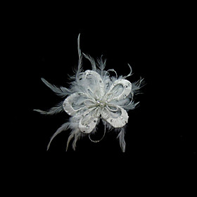 Elegant Flower and Feather Wedding Bridal Headpiece