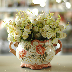 Flower Art Set with Hand-Painted Ceramic Vase Flower Art Set with Hand-Painted Ceramic Vase