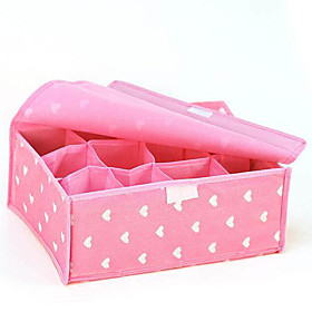 12-Compartment Heart Pattern Soft Cover Storage Box