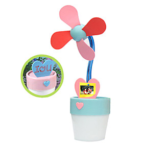 Novelty Flower Pot USB Fan with Light