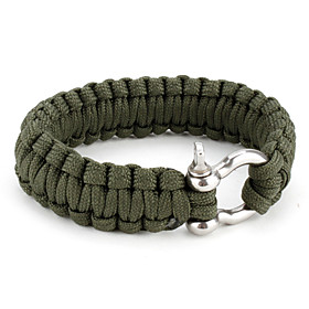 Para-Cord Survival Bracelet with Aluminium Connection Buckle (Green)