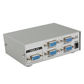 4-port 150MHz VGA Splitter 1 PC To 4 Monitors Video Splitter Box