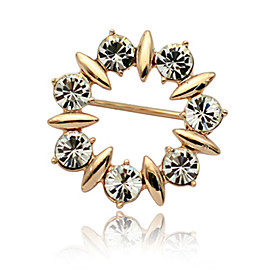 Wreath Pattern Austrian Crystal Brooch
