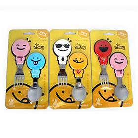 Cartoon Boy Fork and Spoon Set