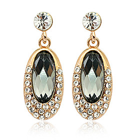 Retro Raindrops Austrian Crystal Ear Studs