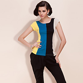 TS Color Block Elastic Shirt