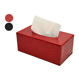 Crocodile Pattern Leather Rectangular Tissue Box