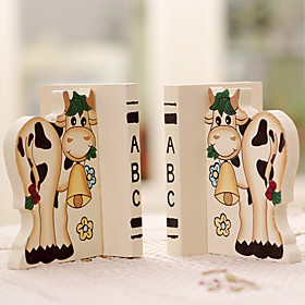 Hand-Painted Bookend in Wood
