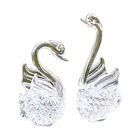 Crystal Swan Glass Crafts Home Decoration (1-Pair)