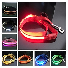 Reflective Nylon Night Safety LED Dog Leash (120cm, Assorted Colors)