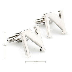 Letter N Unisex Cufflinks