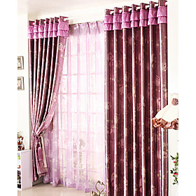 Red Print Sheer Curtains (Pair) Red Print Sheer Curtains (Pair)